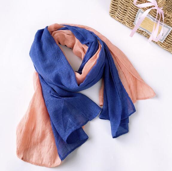 New Linen And Cotton Scarf Long Color Patch Scarf Shawl Autumn Winter Warm Artistic Woman Scarf 79x190cm