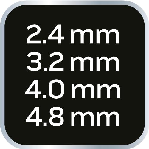 Front riveter for steel and aluminum rivets 2.4/3.2/4.0/4.8 mm