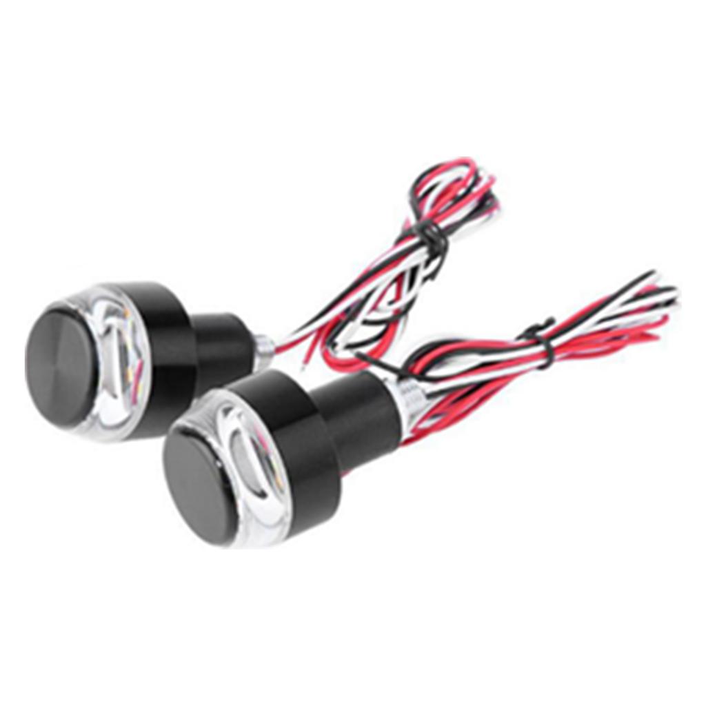 2PCS Motorcycle LED Turn Signal Light Universal High Brightness DC 12V 6000K White and Yellow Light