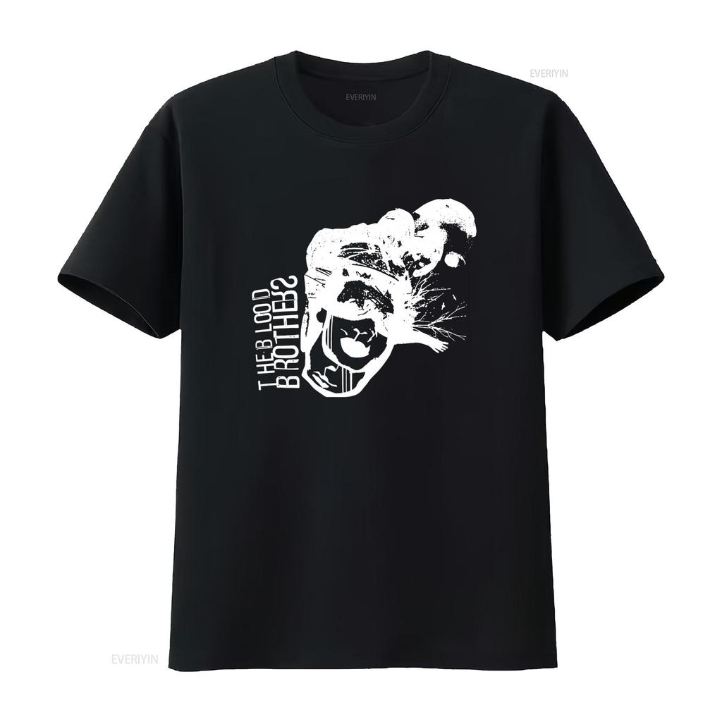 THE BLOOD BROTHERS Scratch Face Hardcore Post Band Print T Shirt for Men Vintage Washed Top For Everyday Wear Stretched