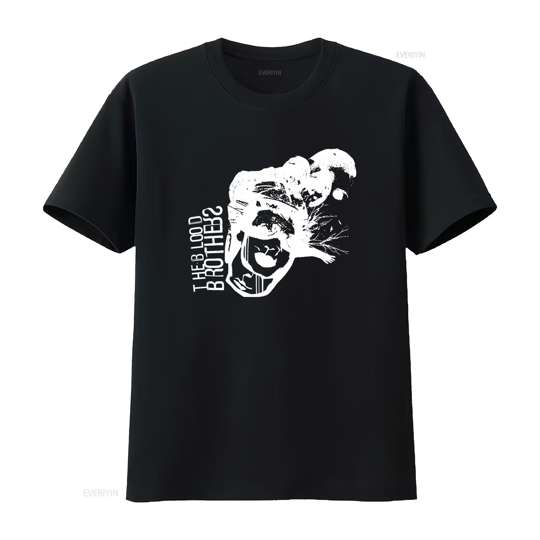 

THE BLOOD BROTHERS Scratch Face Hardcore Post Band Print T Shirt for Men vintage Washed Top For Everyday Wear Stretched 4XL