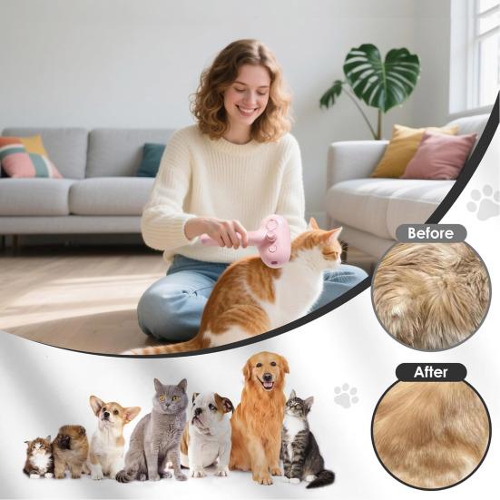 Cat Steam Brush for Grooming And Shedding Self-Cleaning Pet Comb with Mist Spray 4 In 1 Rechargeable Deshedding Tool for Dogs Cats Long Short