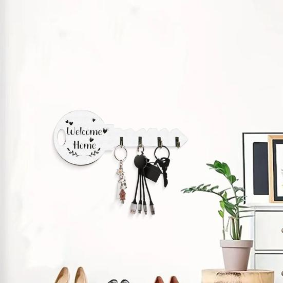 Key Hook with Strong Load-Bearing Capacity Bohemia Style Wall-mounted Decorative Key Shape Key Organizer