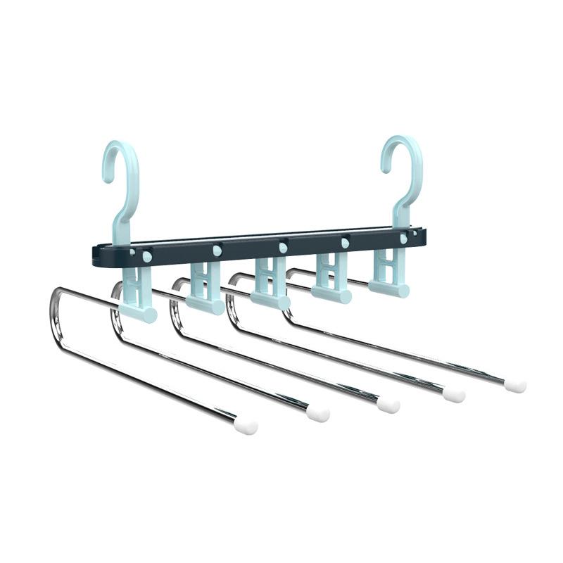 5 In 1 Magic Trouser Rack Hangers Telescopic Stainless Steel Folding Pant Rack Tie Hanger Shelves Bedroom Closet Organizer