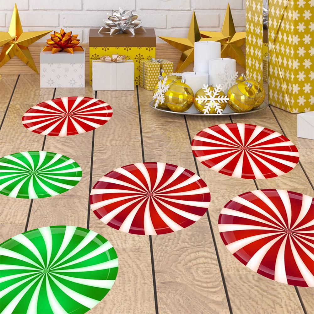 Shangyi SP-D049 Christmas Candy Floor & Wall Sticker – Self-Adhesive Decor for Living Room & Bedroom