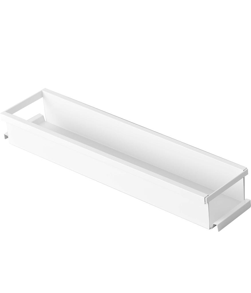 Yamazaki Tower Under-Sink Extendable Rack, Slim, White, Approx. W55.5-90 X D12.5 X H7.5cm, Kitchen Rack, Spice Rack, Under-Sink Storage, Product