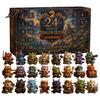 Countdown Gift Box Christmas Dragon Calendar, with 24 Acrylic Decorations, Days Souvenir Ornament Box, Holiday for Lovers Decorations