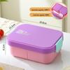 Nordic-Style Stainless Steel Lunch Box with Compartments, Fork, and Spoon - Microwave Safe