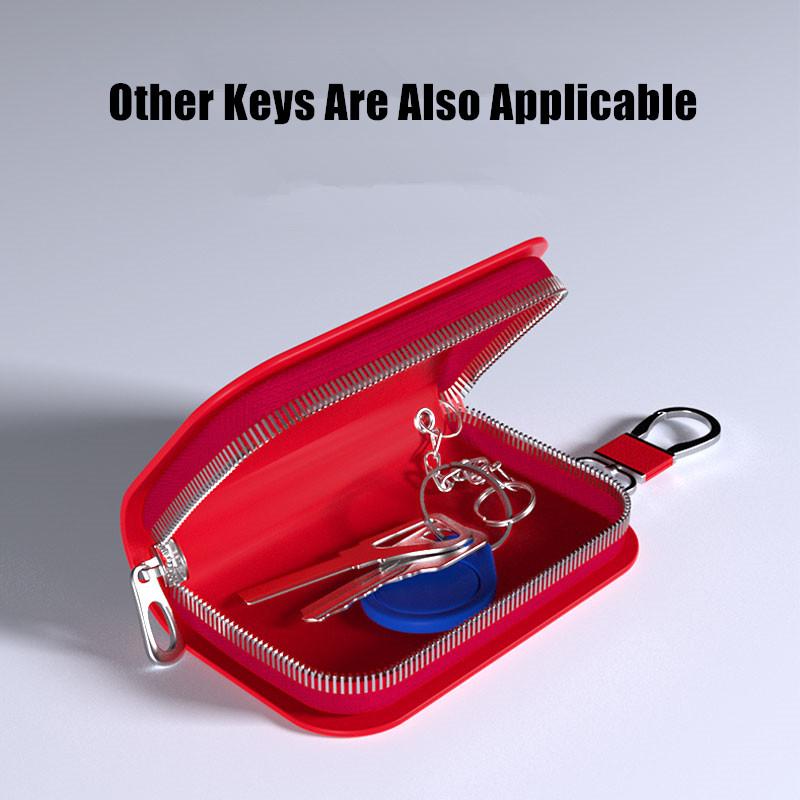 Jfbonin Universal Key Bag Genuine Top Layer Cowhide Leather Multifunctional Key Organizer For Car Coin And Household Keys