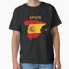 Spain Map Flag Classic Tshirt Tshirt Made In Usaus Size S2xl