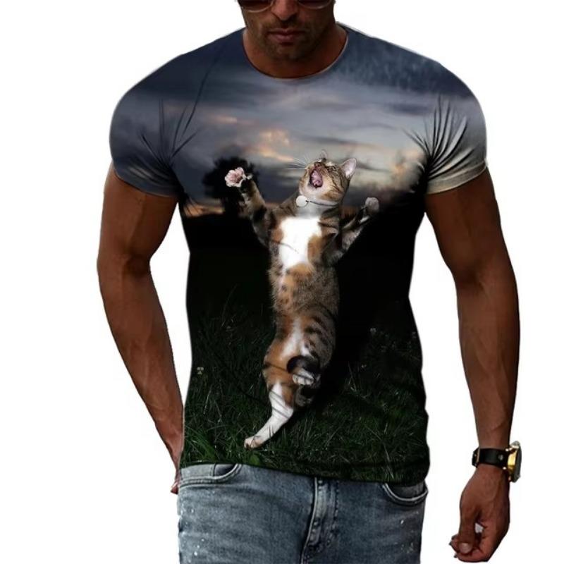 Męskie koszulki szybkoschnące, letnie modne, uliczne, z krótkim rękawem, koszulki z nadrukiem graficznym 3D, duże rozmiary, męskie ubrania