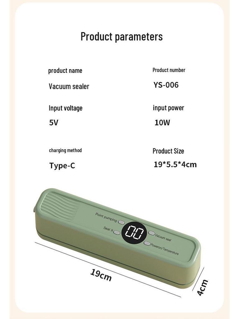 Portable Automatic Vacuum Sealer for Freshness Preservation