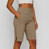 Women's Cropped Pants, Stretch Knee Length Training Yoga Pants, Casual Stretch Waist With Pockets, Jogging Pants