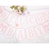 Welcome Baby Party Decorations - Pink Bow Banner,Pink Bow Welcome Baby Banner,Girls Gender Reveal Party Photo Props,Bow Theme Baby Party Hanging