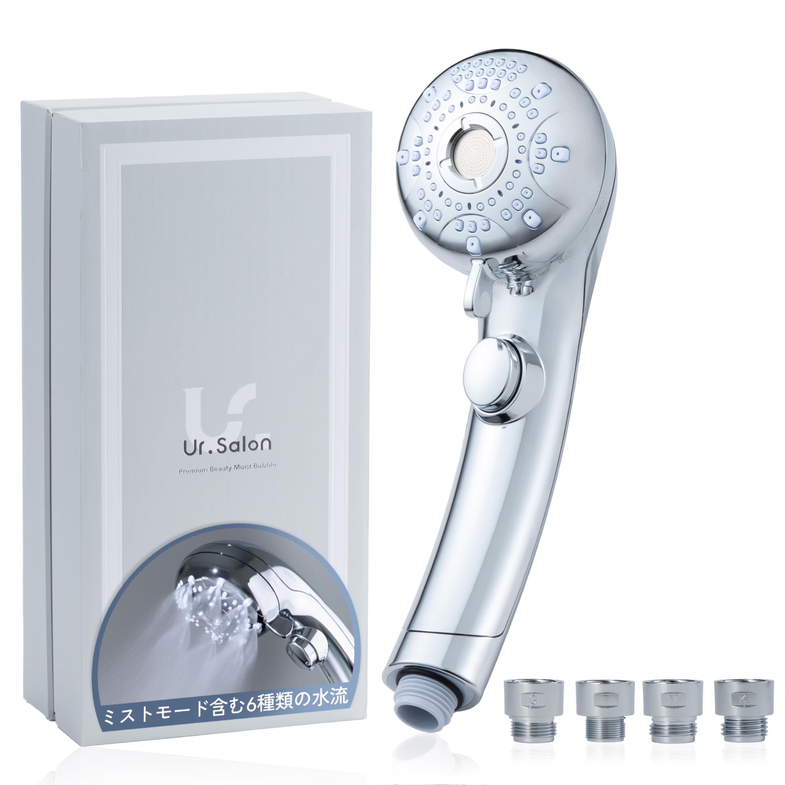 

Shower Developed by a Japanese Cleansing Power for Sparkling High Water Skin Beautiful Pore Cleansing Water Stop 6 Water Flow 4 Adapters Nanobubbles