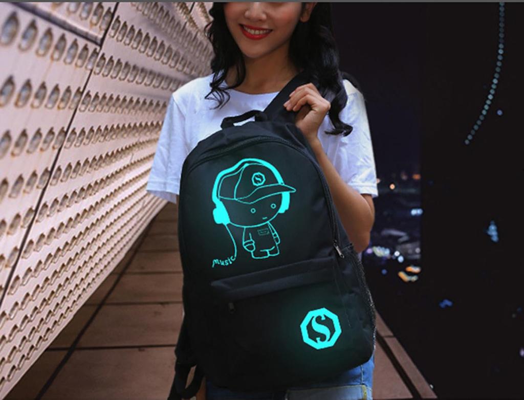 Kriture Luminous Backpack, Multifunctional, Waterproof, Large Capacity, Lightweight, for Men and Women, Suitable for Boys, Girls, Elementary, Middle,