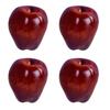 Pack Of 4 Artificial Red Apples Replicas Ornament For Home Decoration And Photography Property Realistic Faux Fruit
