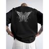 Men's Casual Round Neck T-Shirt with Back Print, Men's Top, Gift for Men