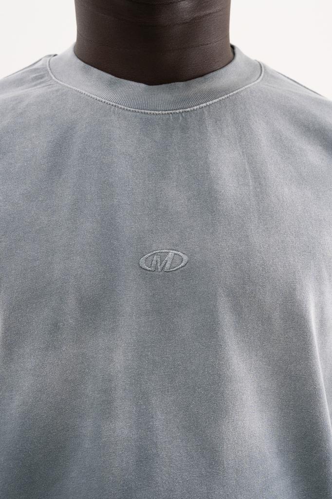 Machinist Men's Oversized T-shirt with a Gradient and Distressed Effect – Light Grey S