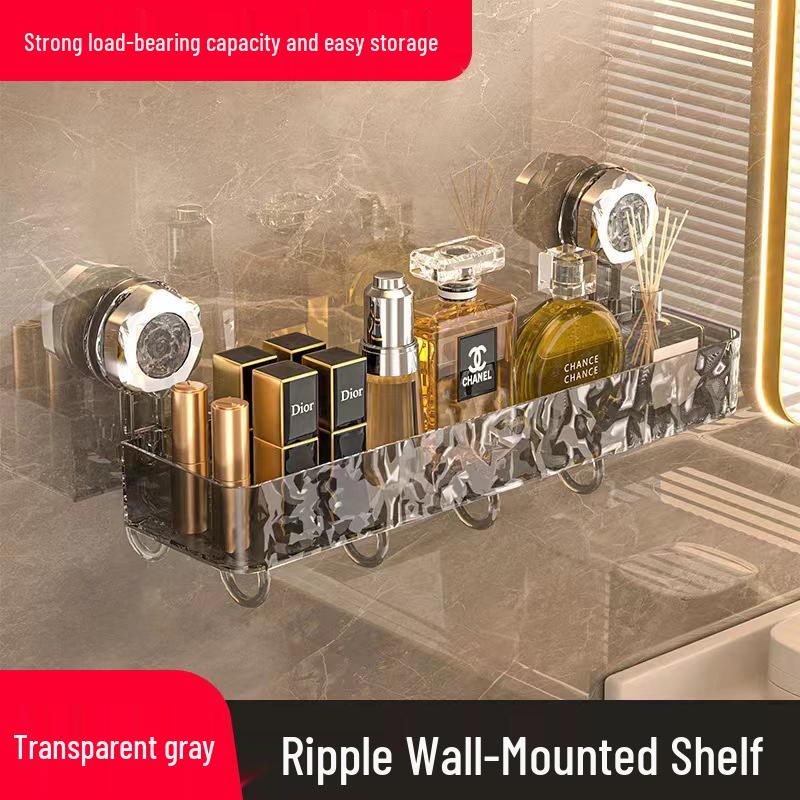 Wall-Mounted No-Drill Suction Cup Shelf - Damage-Free Bathroom Storage Box