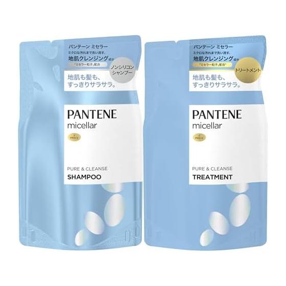 Pantene Non-Silicone Shampoo Treatment Refill Set 350mL+350g Micellar Pure & Cleanse