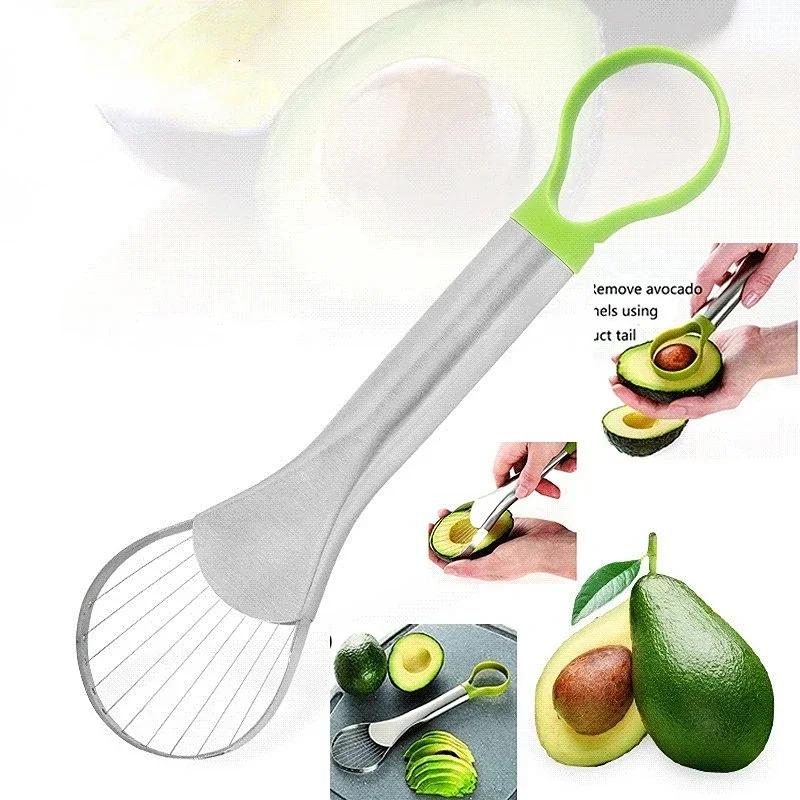 

Stainless Steel Avocado Cutter Slicer Peeler Knife Pitaya Kiwi Slicer Peeler Kitchen Gadget Accessorie Fruit Vegetable Tools зелёный