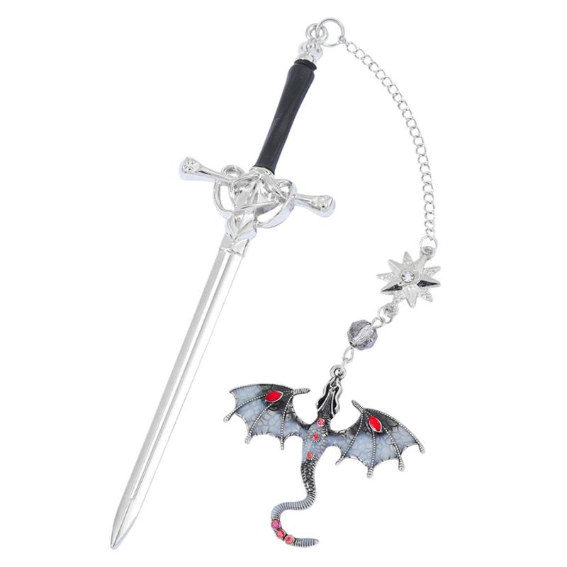 2 Pcs Dragon Swords Bookmarks Metal Page Markers Fantasy Bookmarks Stylish Reading Bookmarks Creative Bookmarks for Boy