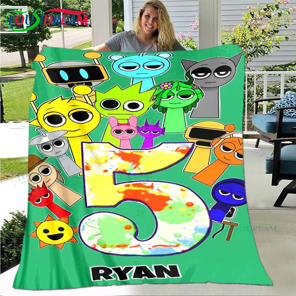 Fashion S-Sprunki Incredibox Game Four Seasons Blanket Sofa Cover Travel Bed Plush Blanket Travel Office Break Blanket Gift