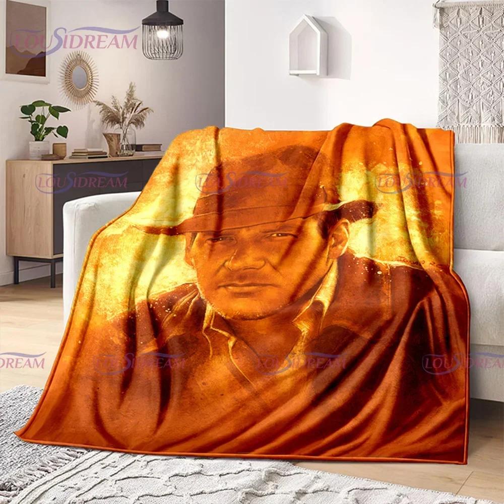 Indiana Jones and The Dial of Destiny Flannel Blanket Bedding Bedspread Sofa Warm Blanket Home Decor Children Adult Fans Gift