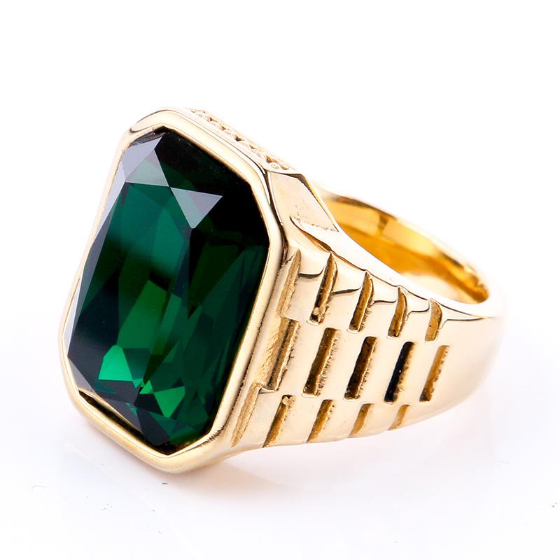 Vintage Men's Square Carnelian Signet Ring In Colorful Stone Statement Black Stainless Steel Ring for Man Wholesale