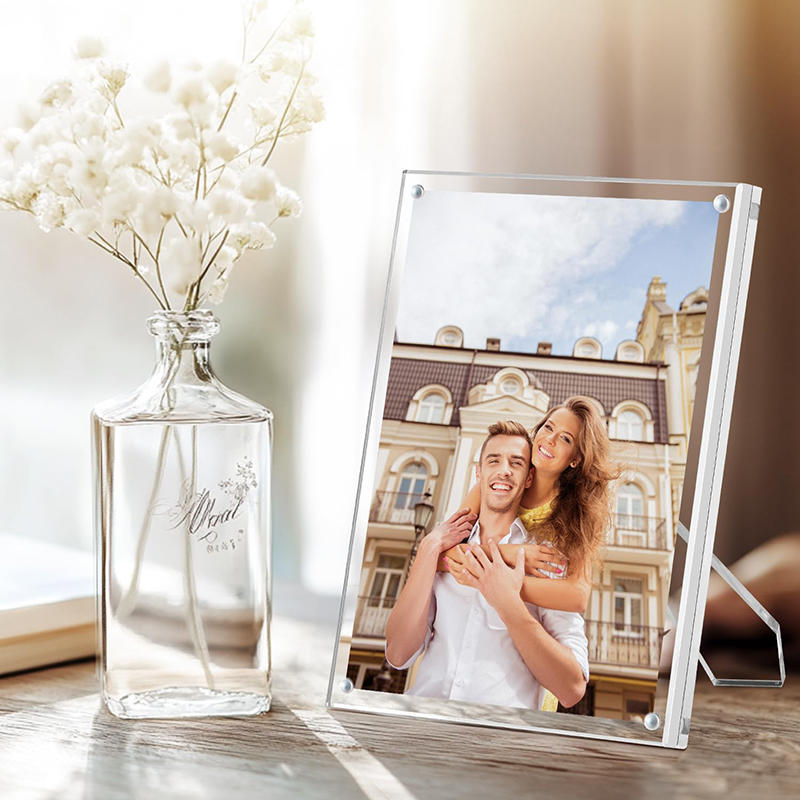 Akryl Fotoramme Fotoramme Utstilling Bilderamme Magnetisk Brakett Fotoramme Stativ