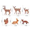 Deer Family Fox Artificial Animal Figures Cute Mini Resin Statues Smooth Surface for Desktop Display Home Decor Gifts