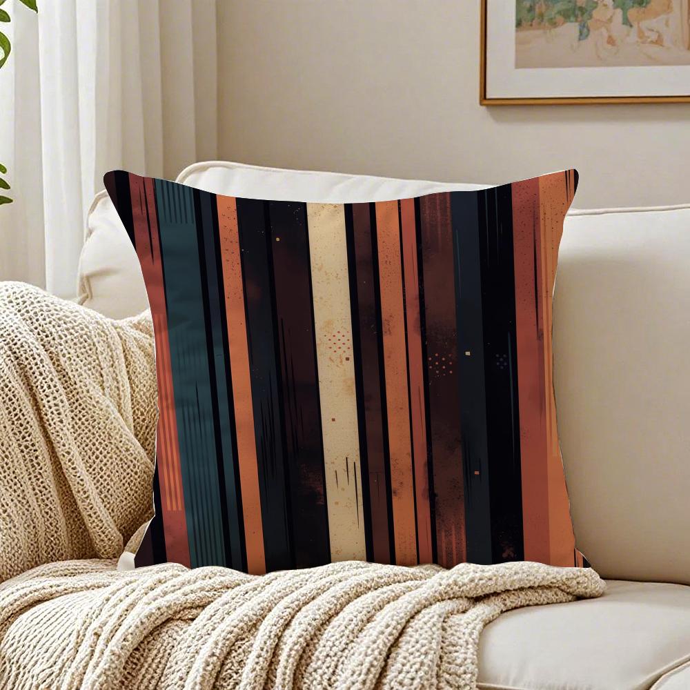 Classic Striped Cushion Cover Linen Pillowcase Soft for Sofa Bed Home Room Decor