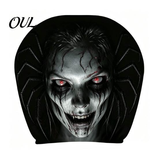 Car Headrest Cover Universal Cover, Scary Face Protective Seat Protector Accessory for Holiday Most Vehicles, Easy to Install Automotive Interior