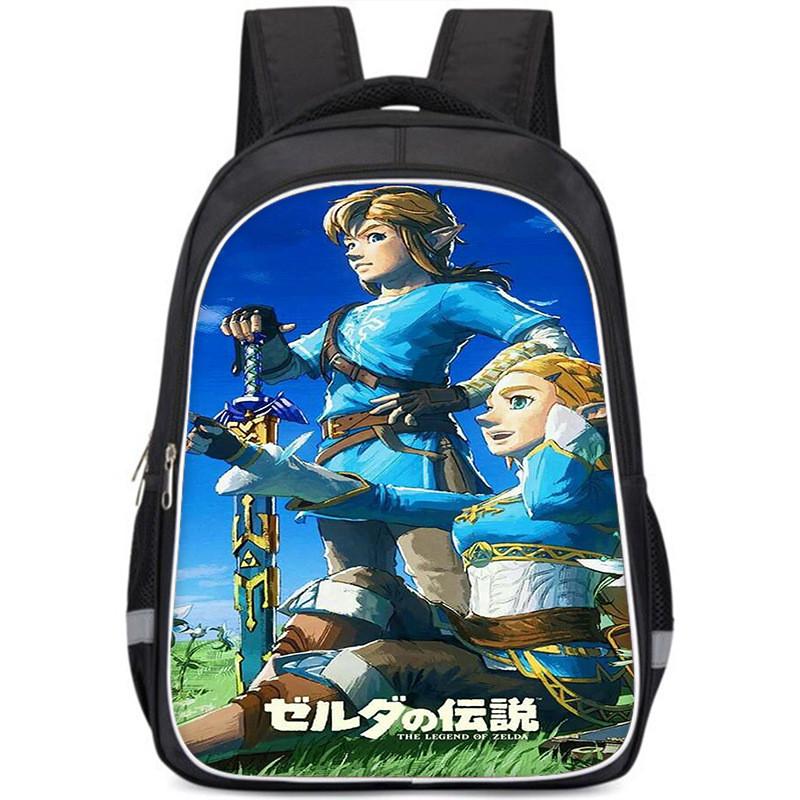 Ruime rugzak met Zelda-thema voor kinderen, lichtgewicht en ergonomische schooltas