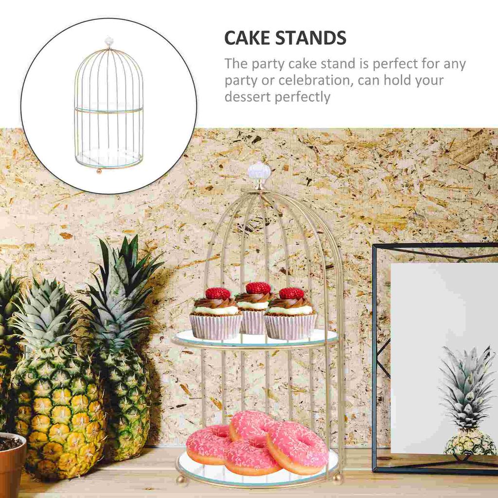 Metal Glass Cake Dessert Stand Cupcake Holder Wedding Display Tray Cosmetics Organizer Pastry Shelf Kitchen Barware Baking Tool