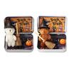 Halloween Bear In A Box Handmade Cute Witch Bear In A Tin for Trick or Treat Miniature Plush Bear with Broom Pumpkin Cat Halloween Party Gift
