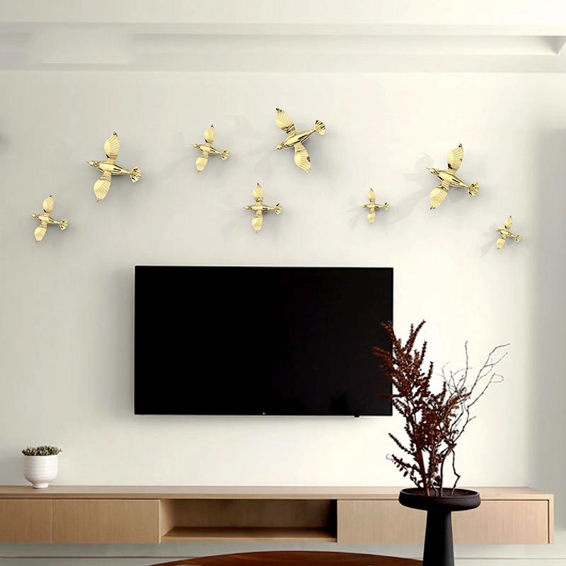 Simple European Three-dimensional Bird Wall Stickers Creative Living Room Background Wall Decoration Pendant Wall Decoration