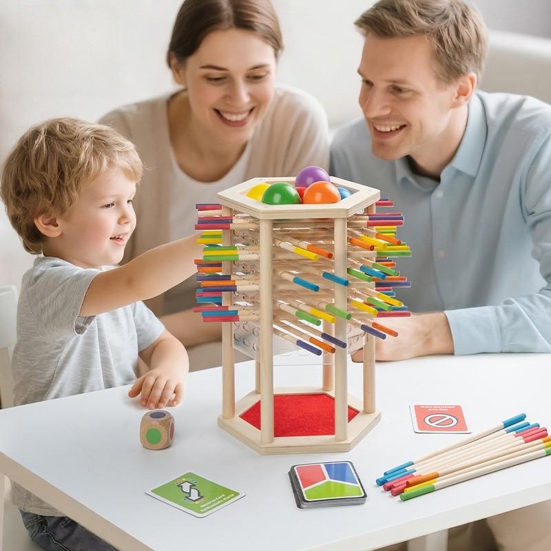 Baby Holzspielzeug Puzzle Turm Balance Spiel für Kleinkinder Lernen und Stapeln