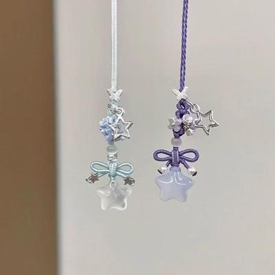 Ice Transparent Star Flower Pendant Sweet and Cute Bag Decoration Mobile Bag Pendant Chinese Style Phone Charm