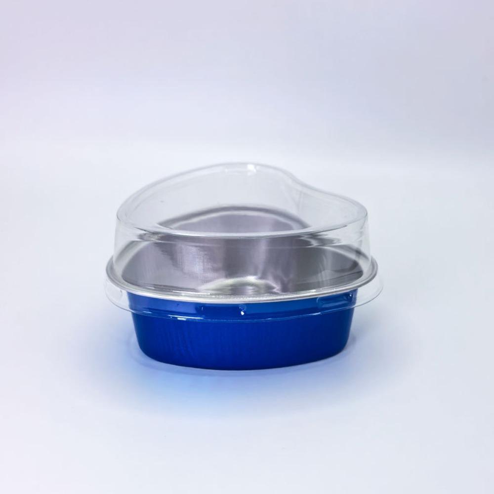 50 Pack Gift With Lids Heart Shaped Cake Pans Aluminum Material Small Size Aluminum Foil Pans Baking Cup Cake Mold Baking королевский синий