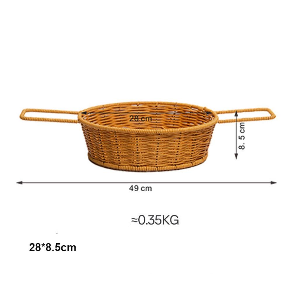 Härte Rattan Obstschale Krimskrams-Organizer Tragbarer Aufbewahrungskorb Handgewebter Brotaufbewahrungskorb