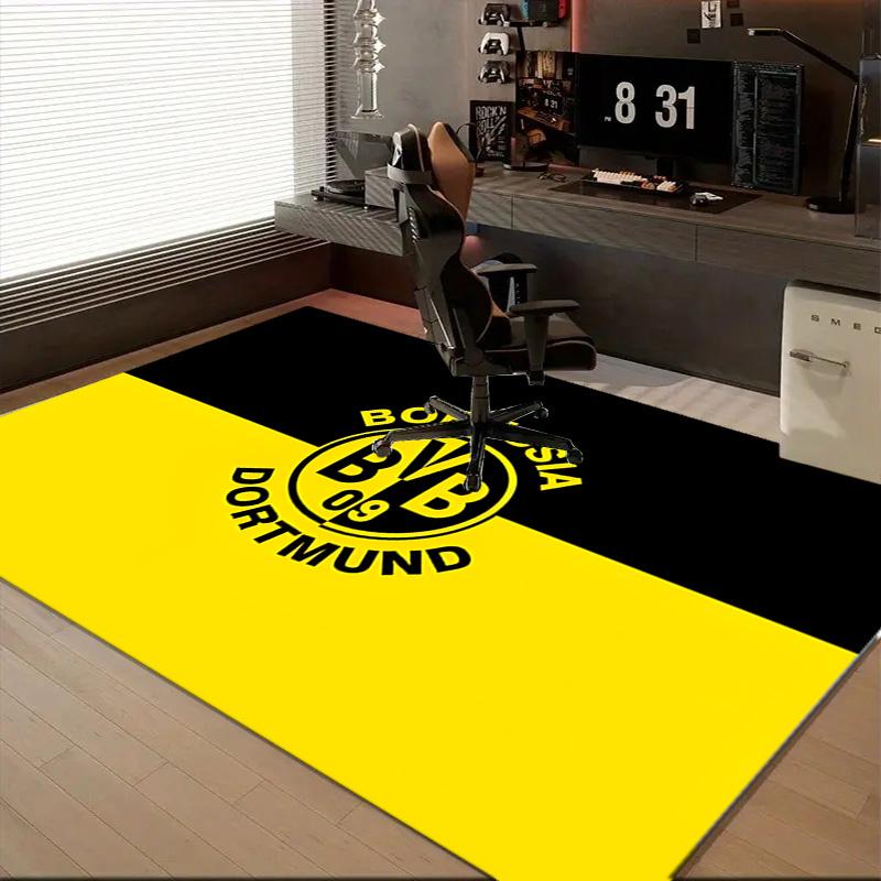 1PC Bvb 09 Football Club Rug Game Carpet, Floor Mat for Bedroom Living Room Entryway Rug, Home Decor Idea Gift for Christmas birthday
