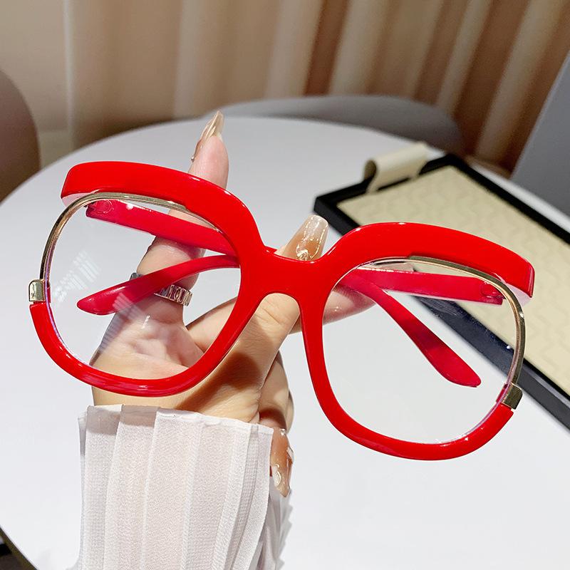 Women Oversized Reading Glasses Men Anti Blue Light Hyperopia Glasses Fashion Unique Round Frames Decorative Eyeglasses Diopter