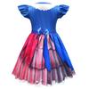 83026 Kids Girls Lily Lovebraids Print Blue Short Sleeves A Line Dress