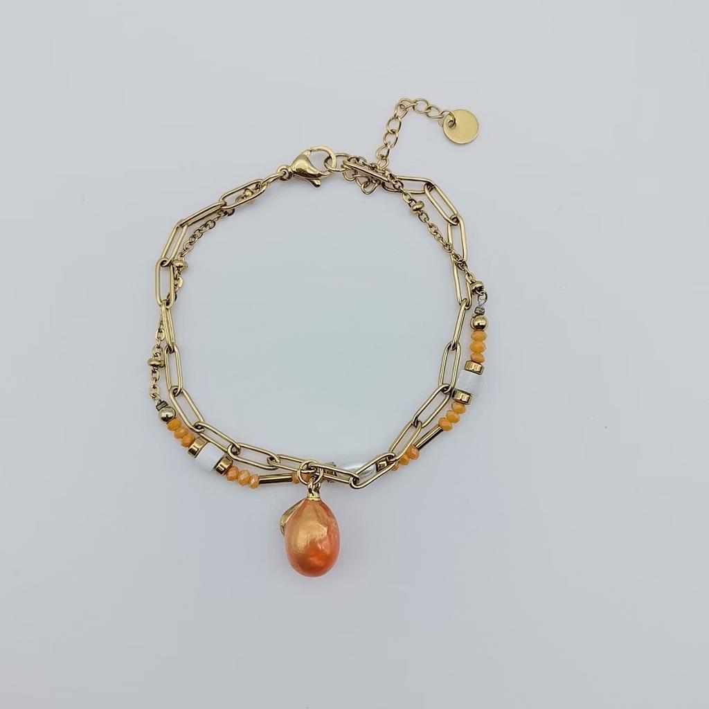 Fashion Fruit Shaped Bracelet Summer Dopamine Versatile Creative Stainless Steel Jewelry For Women