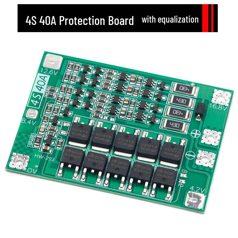 40A/60A Balanced Enhanced Lithium-Ion Battery Charger Protection Board for 3/4 Series, Electric Drill Compatible