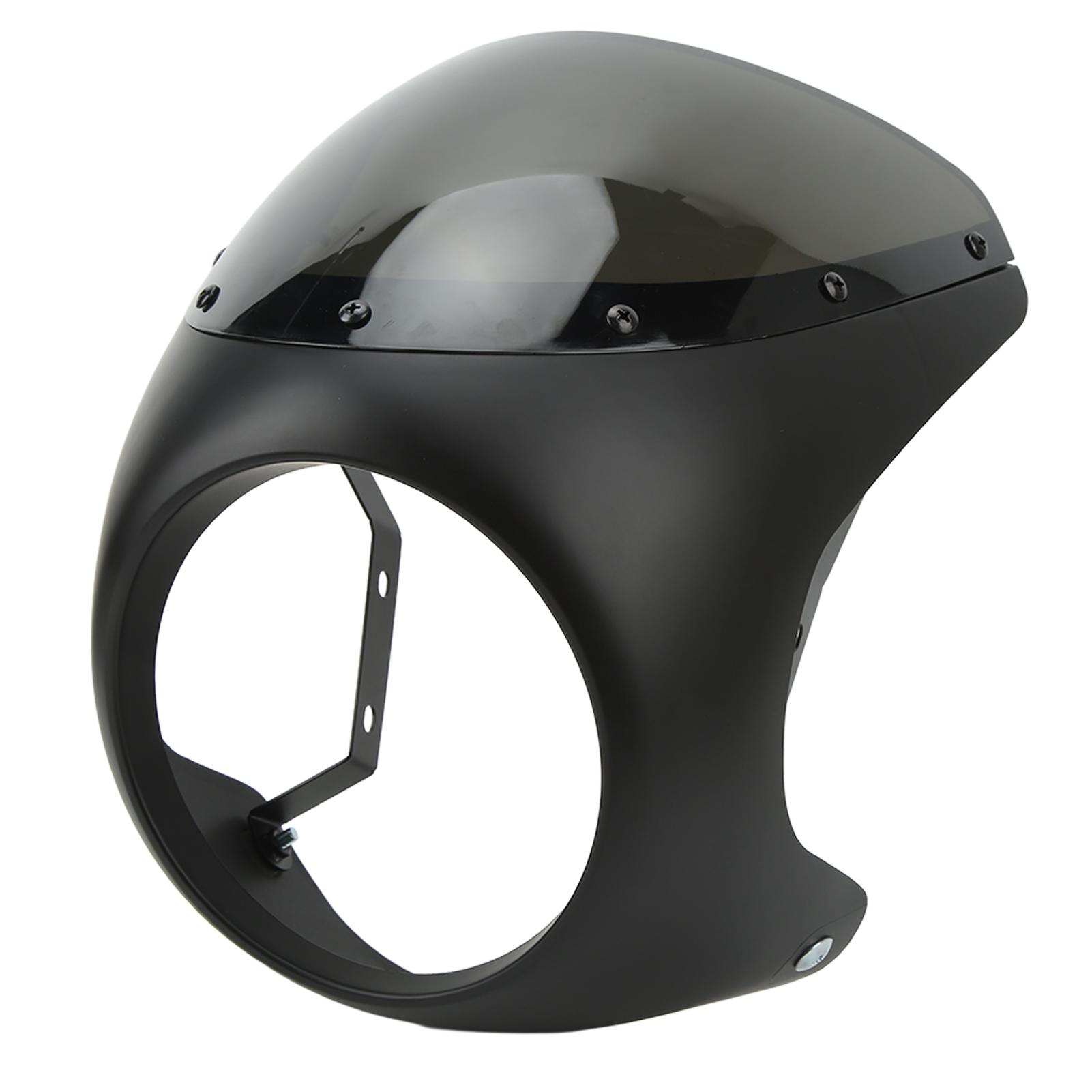 

7-дюймовый обтекатель фары мотоцикла, гладкая поверхность, устойчивый к старению, универсальная посадка для мотоцикла с круглыми фарами Matte Black