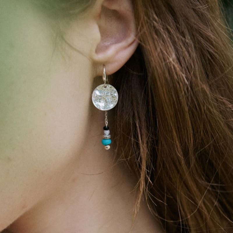 MERRYMOTIVE [Silver] Turquoise Point Native American Earring