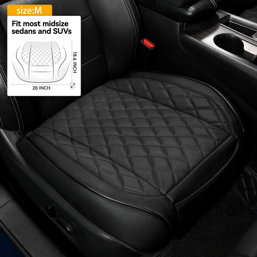 Autositzbezug aus echtem Rindsleder, Sitzkissenbezüge für die Vorder- und Unterseite des Fahrersitzes, wasserdicht, echtes Rindsleder, rutschfest, Aufbewahrungstaschen, universelle Passform, 90 %